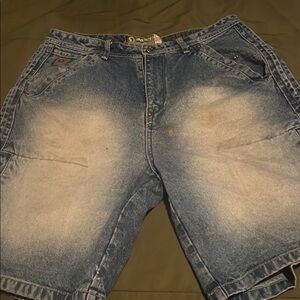 Akademiks Faded Blue Jean Shorts